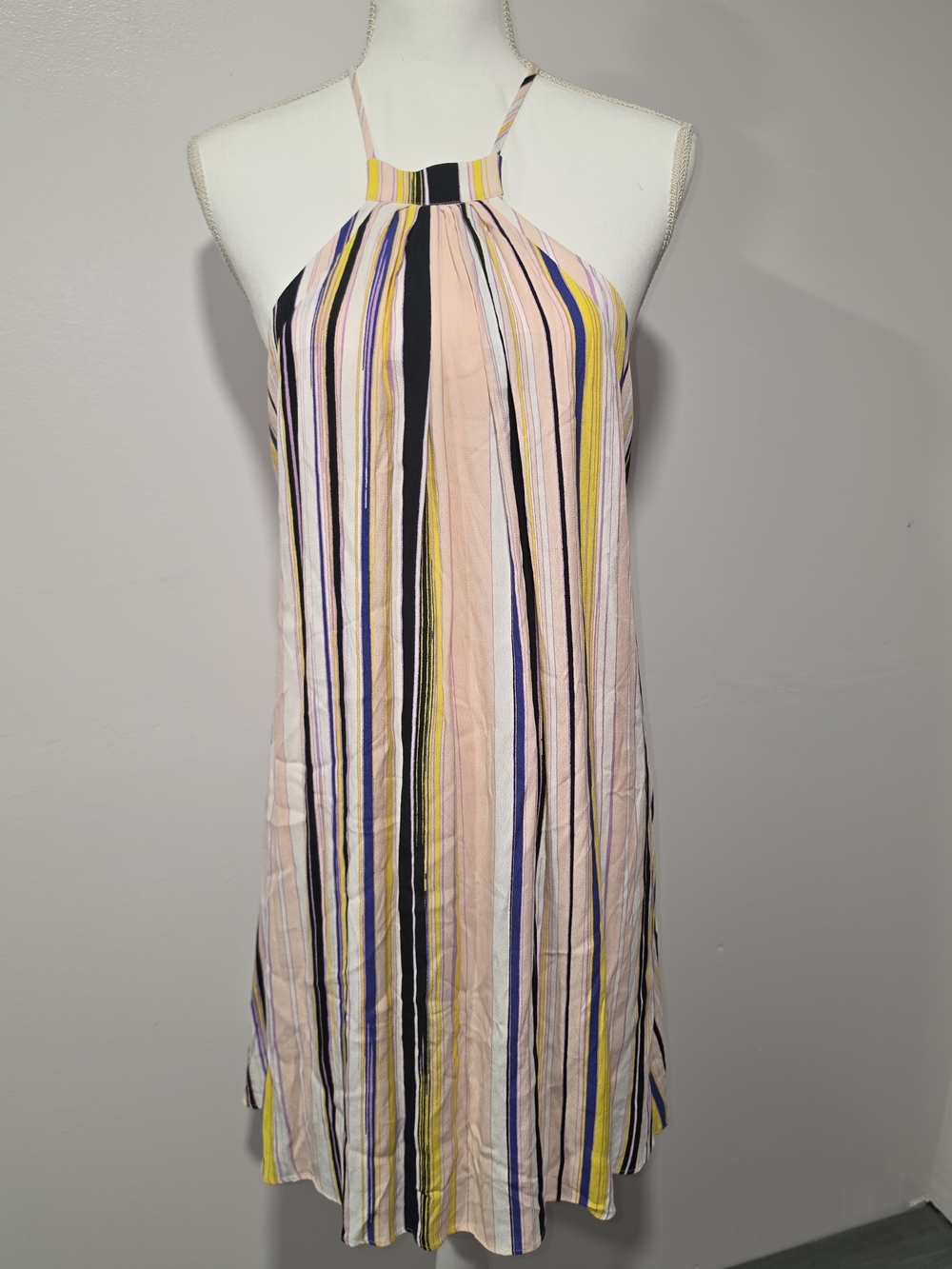 1. STATE Striped Flowy Midi Halter Summer Dress Womens Size Medium